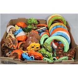 LARGE FLAT OF CERAMIC MACRAME BEADS