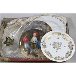BOX W/COLLECTIBLE & VINTAGE PLATES &