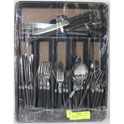 BLACK CUTLERY TRAY W/OVER 65-PC CUTLERY