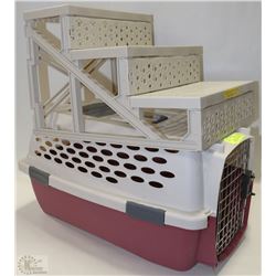 PETMATE ANIMAL CARRIER WITH 70LBS PET STEP
