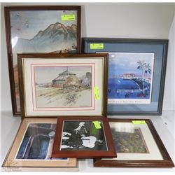 6 ESTATE FRAMED PICTURES