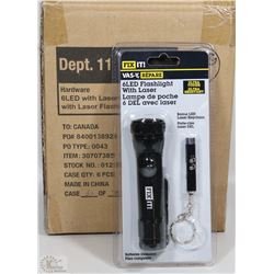CASE OF 6 LED FLASHLIGHTS W/ LASER