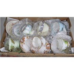BOX W/FINE CHINA CUP & SAUCER SETS INCL.
