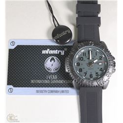 NEW INFANTRY MENS12/24HR WRIST WATCH SPORTS BLACK