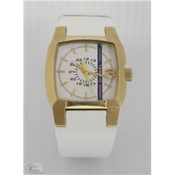 NEW DIESEL 37MM WHITE FACE UNISEX WATCH WHITE BAND