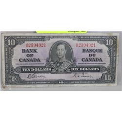 1937 KING GEORGE VI $10 BANK NOTE