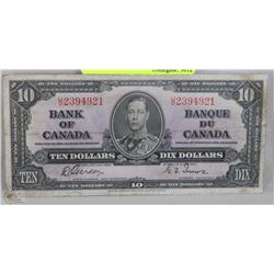 1937 KING GEORGE VI $10 BANK NOTE