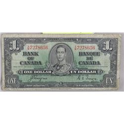 1937 KING GEORGE VI $1.00 DOLLAR BILL