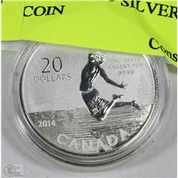 CANADIAN 2014 .999 SILVER $20 DOLLAR COIN