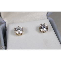 #2-10KT GOLD ZIRCONIA EARRINGS