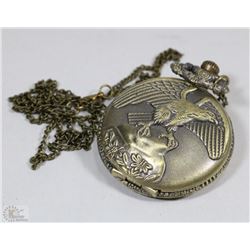 NEW DELUXE EAGLE POCKET WATCH WITH CHAIN