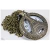 Image 1 : NEW DELUXE EIFFEL TOWER POCKET WATCH WITH CHAIN