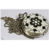Image 1 : NEW DELUXE MOSAIC STYLE POCKET WATCH WITH CHAIN
