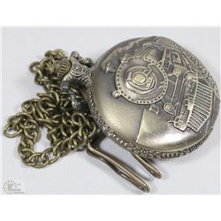 NEW DELUXE TRAIN POCKET WATCH WITH CHAIN