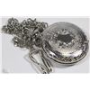 Image 1 : NEW DELUXE CREST SILVER COLORED POCKET WATCH WITH