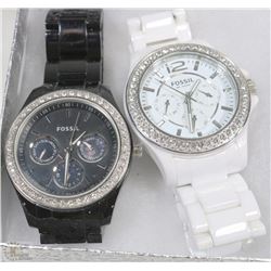 2 FOSSIL WATCHES WHITE AND BLACK