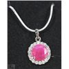 Image 1 : #14-RED RUBY &CZ.925 SOLID SILVER PENDANT