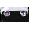 Image 1 : #16-NATURAL AMETHYST &CZ.925 SOLID SILVER EARRINGS