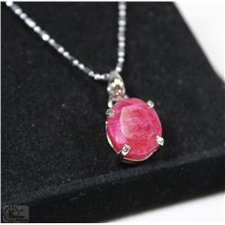 #5-RED RUBY .925 SOLID SILVER PENDANT