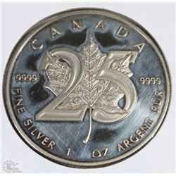 CANADA 25TH ANNIVERSARY 1 OZ SILVER COIN