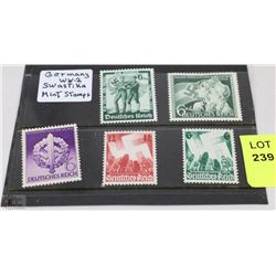GERMANY WWII SWASTIKA MINT STAMPS