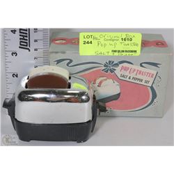 ORIGINAL BOX POP UP TOASTER SALT & PEPPER SHAKER