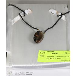 LADIES YELLOW GOLD TOPAZ AND SPINEL NECKLACE WITH