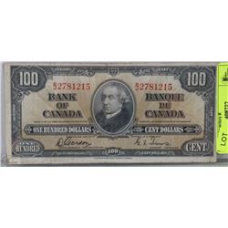 1937 CANADIAN $100.00 BILL
