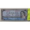 Image 1 : 1954 CANADIAN $5.00 BILL DEVILS FACE