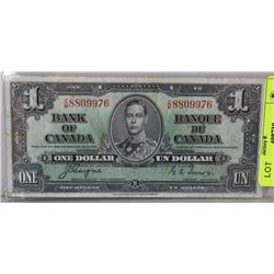 1937 CANADIAN $1.00 BILL