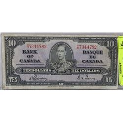 1937 CANADIAN $10.00 BILL