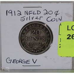 1912 NEWFOUNDLAND HIGH GRADE 20 CENT