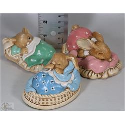 3 PANDELFIN FIGURINES - DODGER, POPPET & PEEPS
