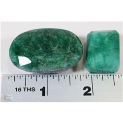 PAIR OF NATURAL EMERALD POLISHED GEMSTONES 228CT &