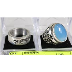 LOT OF HEAVY 2 MENS BAND RINGS SIZE 9 AND 8.5