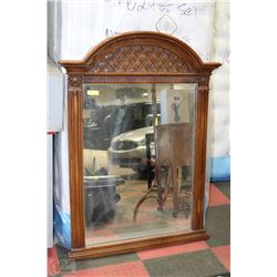WOOD TONE CARVED STYLE DRESSER MIRROR