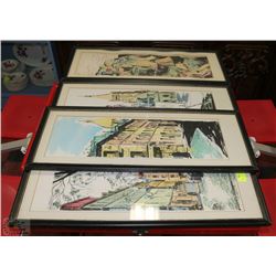 ESTATE UNKNOWN ARTIST 4PCS FRAMED LITHOGRAPHS