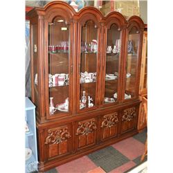 LARGE ESTATE WOOD BUFFET AND HUTCH