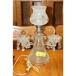 ESTATE CUT GLASS LAMP/CANDLE HOLDER