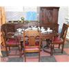 Image 1 : VINTAGE ESTATE WOOD TABLE WITH 4 CARVED CHAIRS