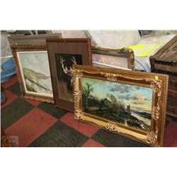 6PC ESTATE OIL ON CANVAS AND PICTURE COLLECTION