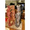Image 1 : 4PCS WOOD CARVED LADIES STATUES