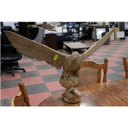 WOOD CARVED EAGLE 40"W X 17"H