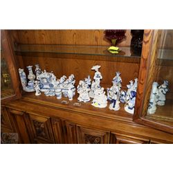 HUGE ESTATE BLUE AND WHITE FIGURINE COLLECTION