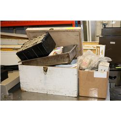 2 BOXES WITH NUT, BOLTS ETC