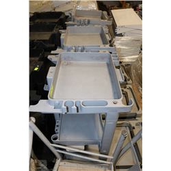 SET OF 3 RUBBERMAID JANITORIAL CLEANING CARTS