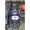Image 1 : SET OF 6 BLUE METAL BAR STOOLS