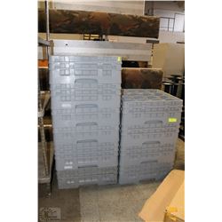 STACK OF 10 GREY LARGE CUP WASHING TRAYS