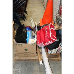 PALLET OF OFFICE SUPPLIES INCL EXTERNAL HARD DRIVE