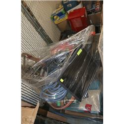 PALLET OF MISC ELECTRONICS, BBQ, TOOLS ETC